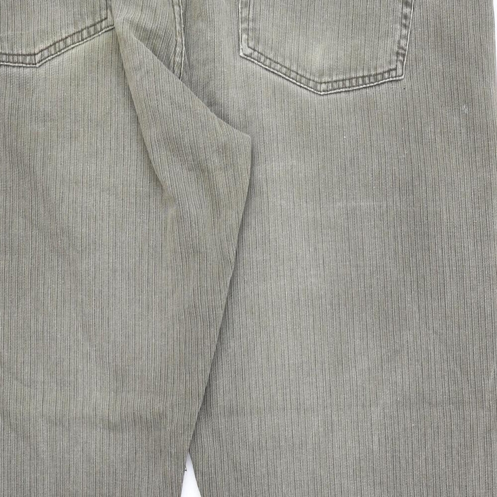 Duke Mens Grey Cotton Cropped Jeans Size 52 L29 in Regular Zip