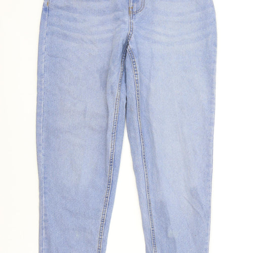 Primark Womens Blue Cotton Tapered Jeans Size 10 L27 in Regular Zip