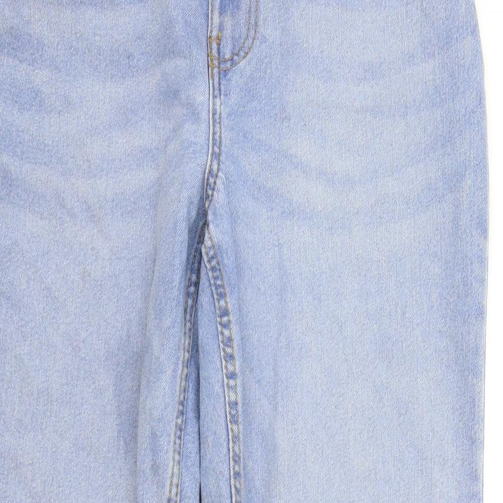 Primark Womens Blue Cotton Tapered Jeans Size 10 L27 in Regular Zip