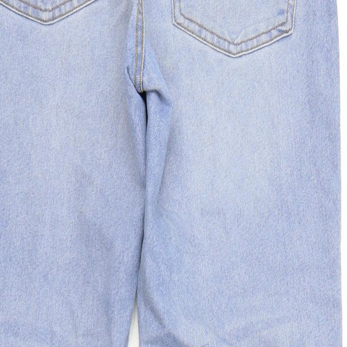 Primark Womens Blue Cotton Tapered Jeans Size 10 L27 in Regular Zip