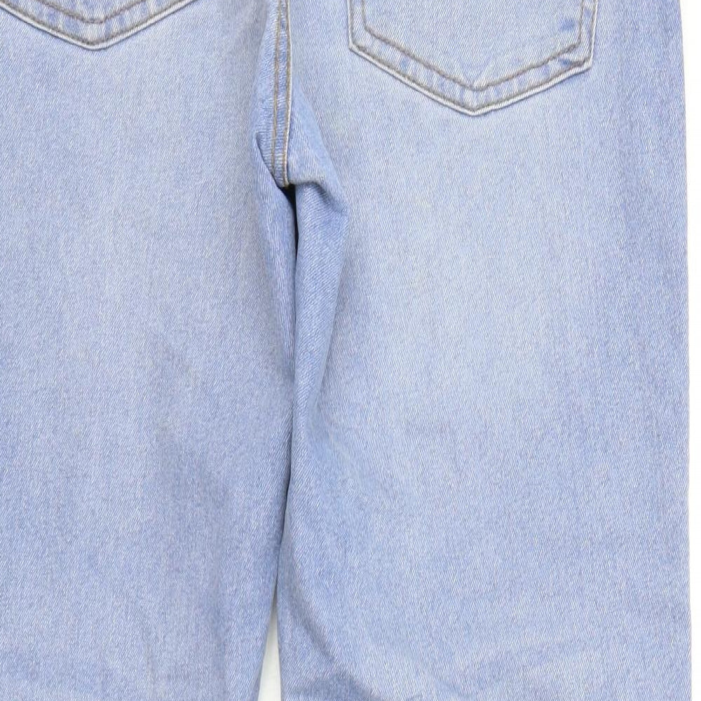Primark Womens Blue Cotton Tapered Jeans Size 10 L27 in Regular Zip