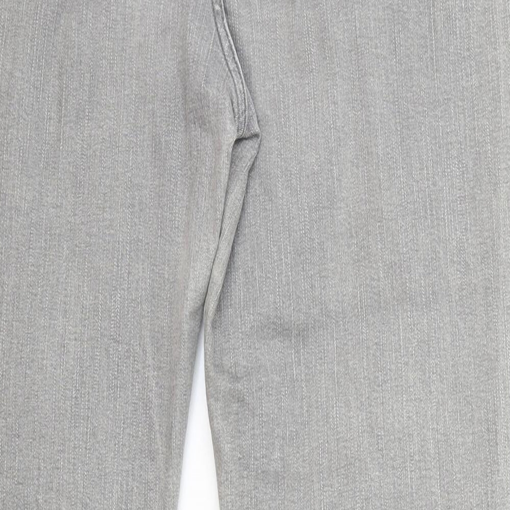 Per Una Womens Grey Cotton Bootcut Jeans Size 18 L30 in Regular Zip