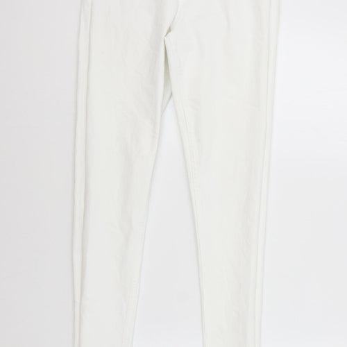 Marks and Spencer Womens White Polyester Skinny Jeans Size 8 L30 in Regular Zip
