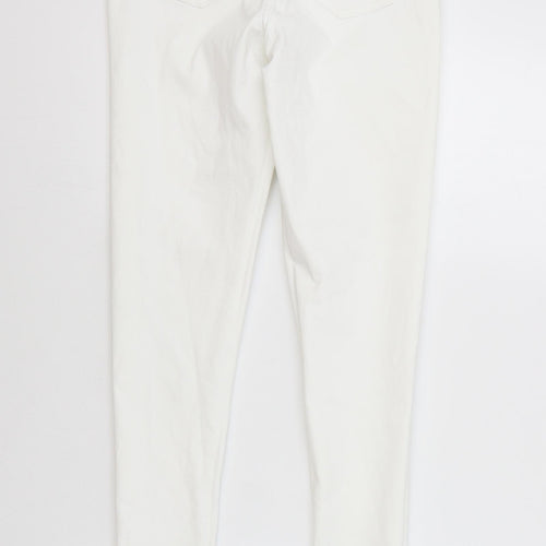 Marks and Spencer Womens White Polyester Skinny Jeans Size 8 L30 in Regular Zip