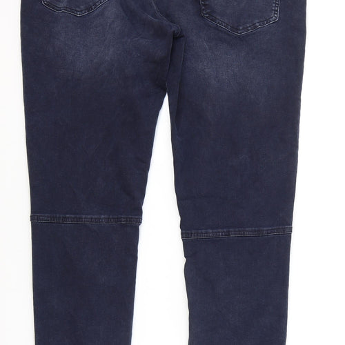 George Mens Blue Cotton Jogger Trousers Size 2XL L30 in Regular Drawstring - Distressed