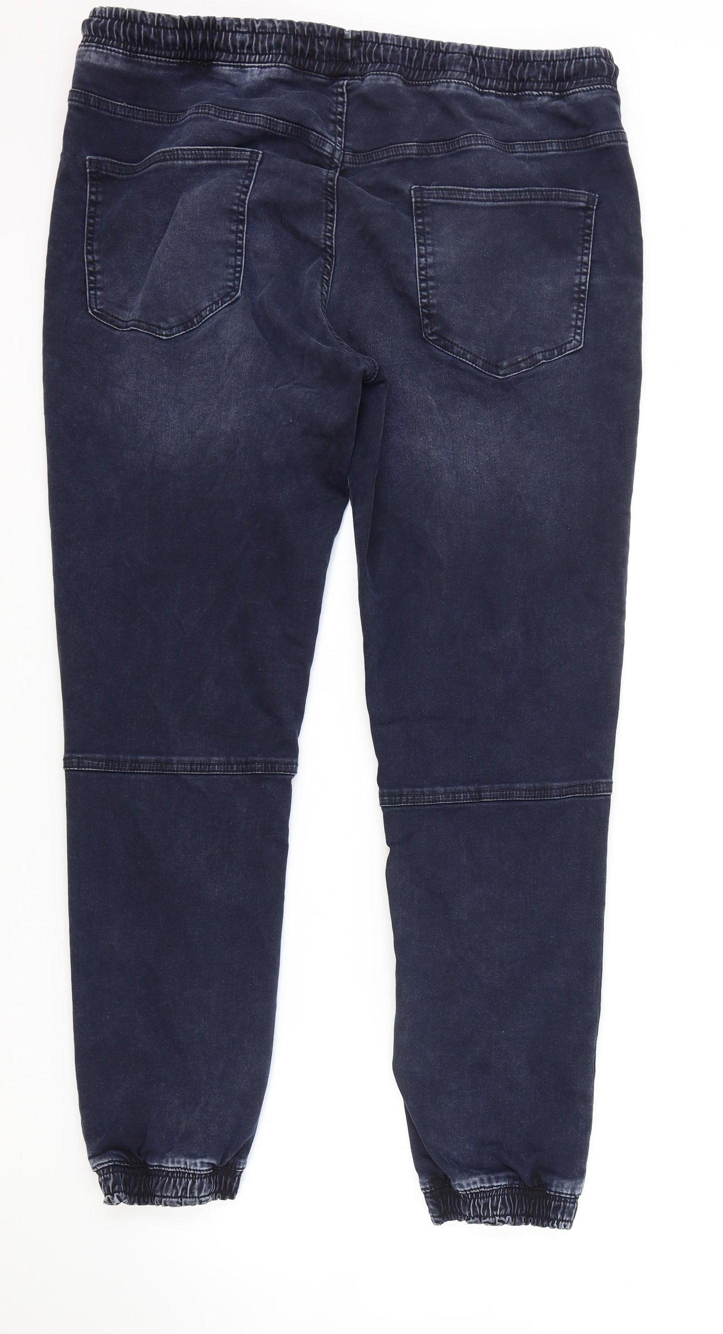 George Mens Blue Cotton Jogger Trousers Size 2XL L30 in Regular Drawstring - Distressed