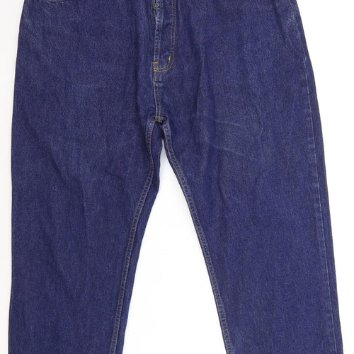 Americano Mens Blue Cotton Cropped Jeans Size 42 in L23 in Regular Button