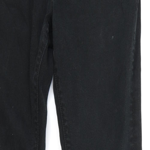Easy Mens Black Cotton Skinny Jeans Size 32 L20 in Regular Zip