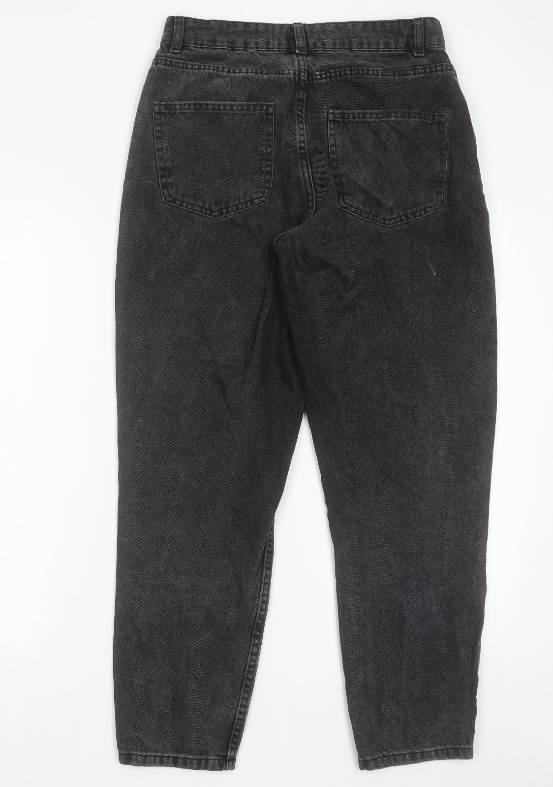 Primark Womens Black Cotton Mom Jeans Size 10 L26 in Regular Button