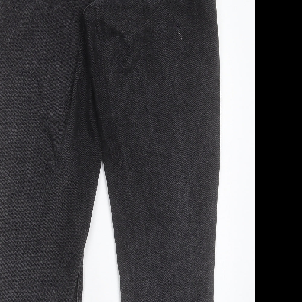 Primark Womens Black Cotton Mom Jeans Size 10 L26 in Regular Button