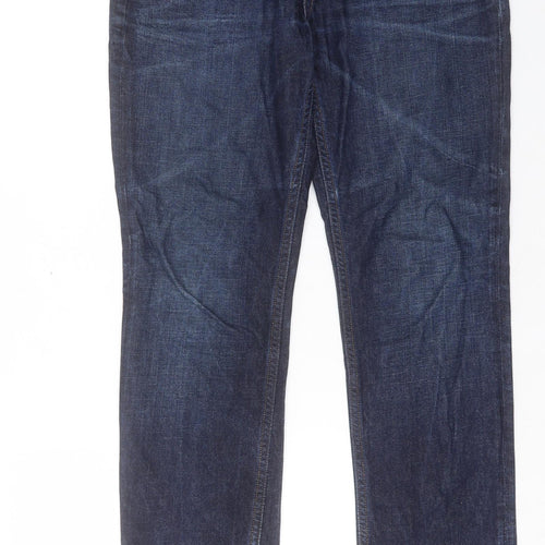 Timberland Mens Blue Cotton Straight Jeans Size 33 in L31 in Regular Button