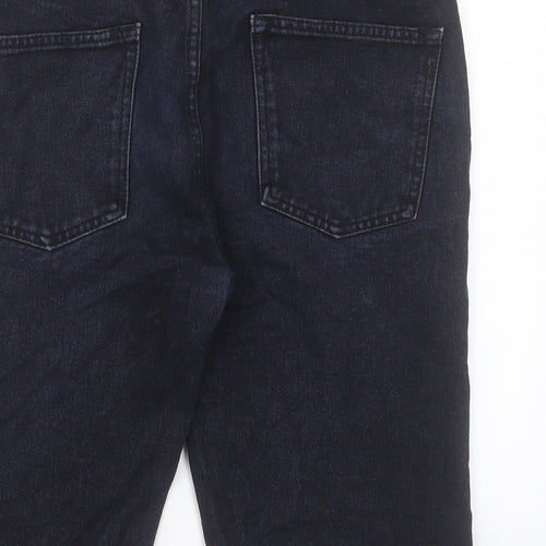 Topman Mens Blue Cotton Bermuda Shorts Size 32 in L14 in Regular Button