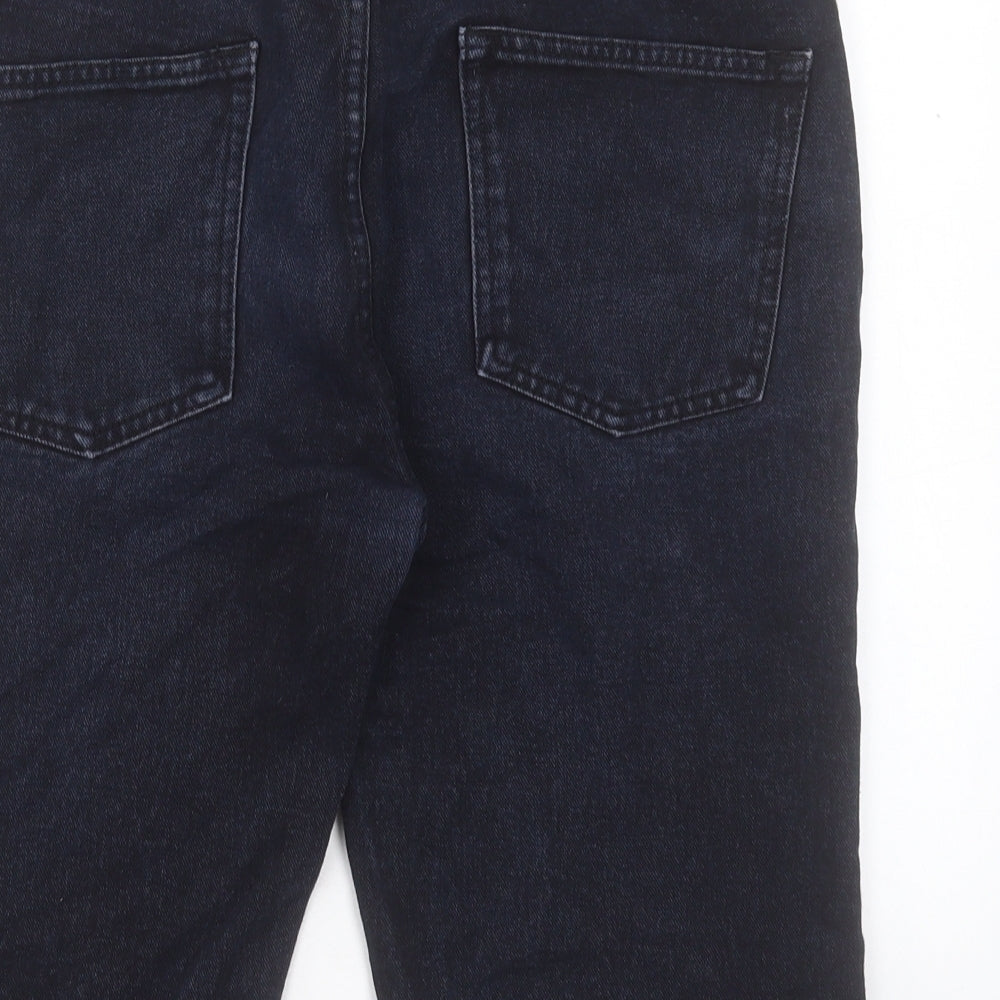 Topman Mens Blue Cotton Bermuda Shorts Size 32 in L14 in Regular Button