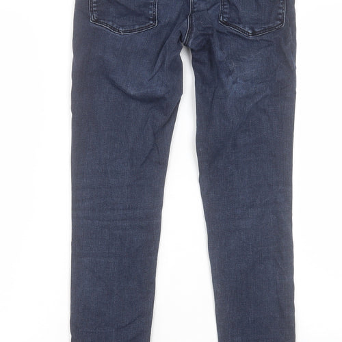 NEXT Womens Blue Cotton Skinny Jeans Size 10 L28 in Regular Button - Lift Slim & Shape