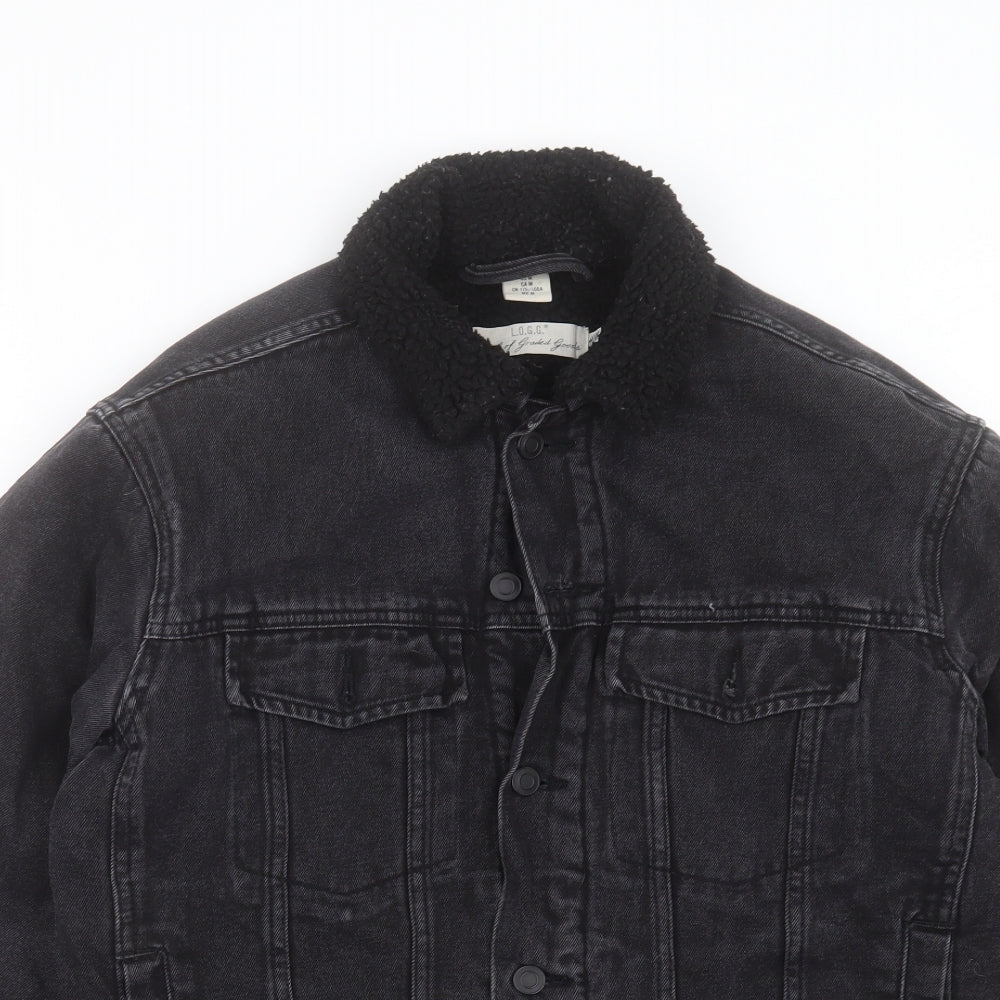 H&M Mens Black Jacket Size M Button