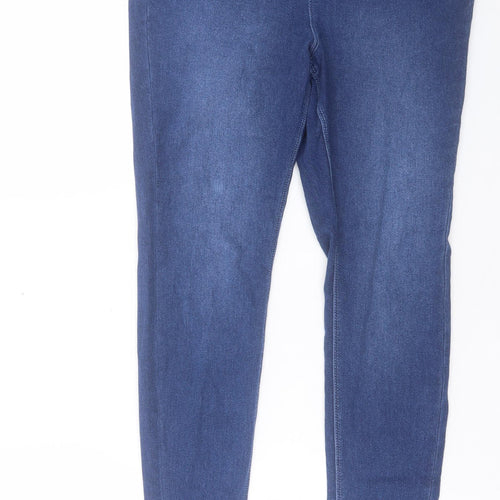 George Womens Blue Cotton Jegging Trousers Size 14 L29 in Regular