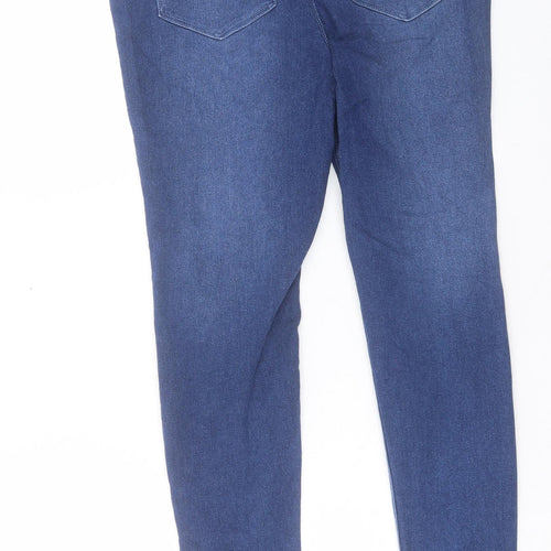 George Womens Blue Cotton Jegging Trousers Size 14 L29 in Regular