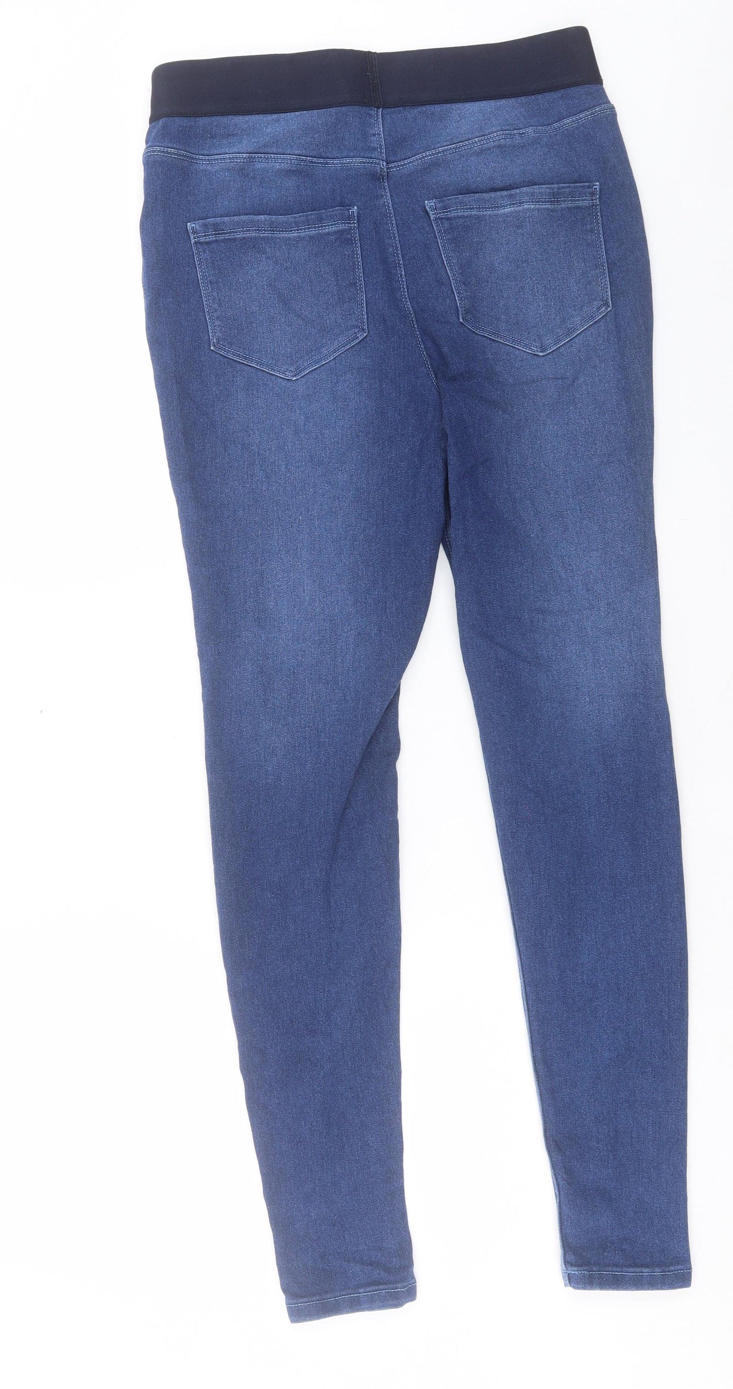 George Womens Blue Cotton Jegging Trousers Size 14 L29 in Regular