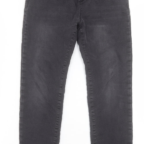 NEXT Boys Black Cotton Straight Jeans Size 13 Years Regular Drawstring