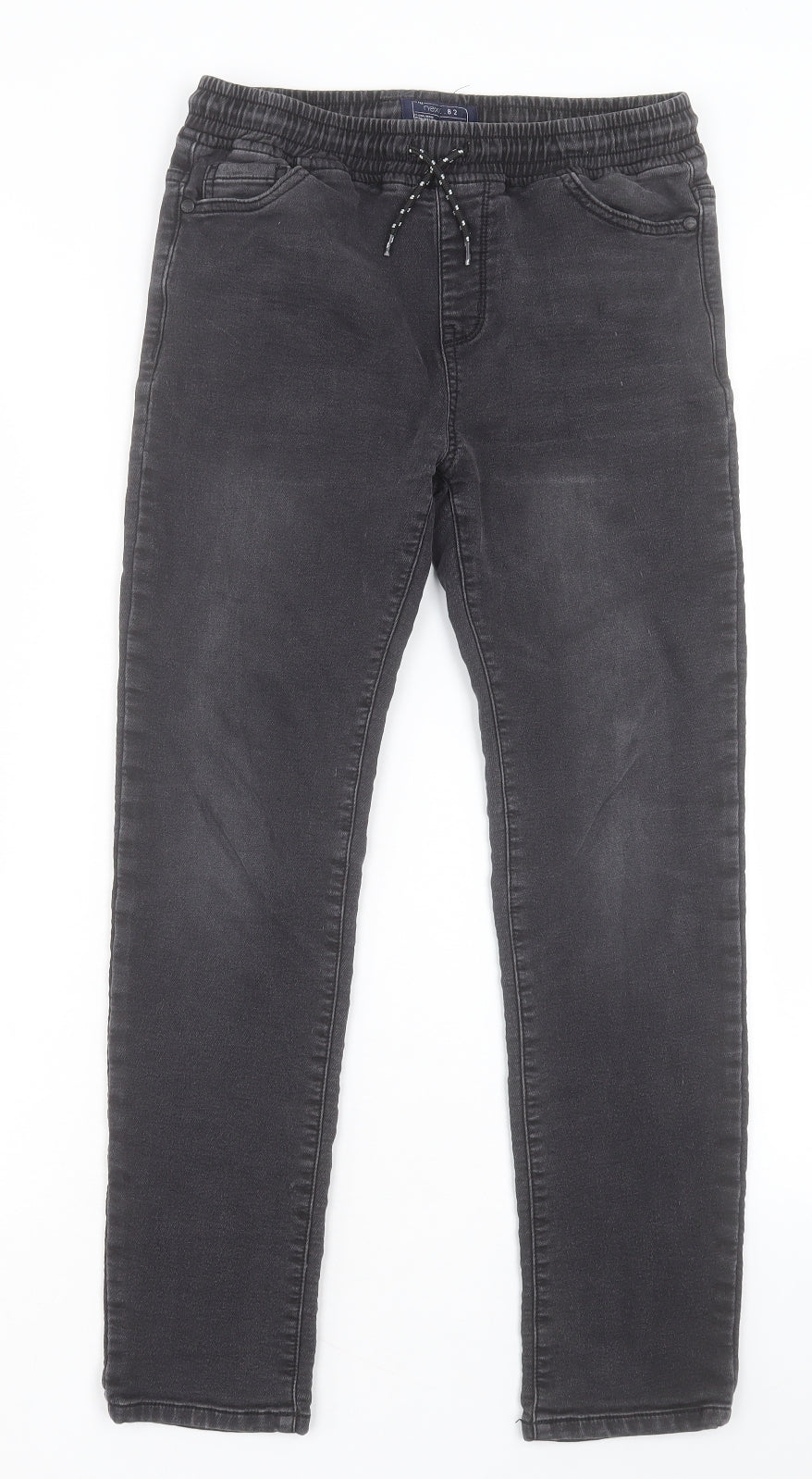 NEXT Boys Black Cotton Straight Jeans Size 13 Years Regular Drawstring