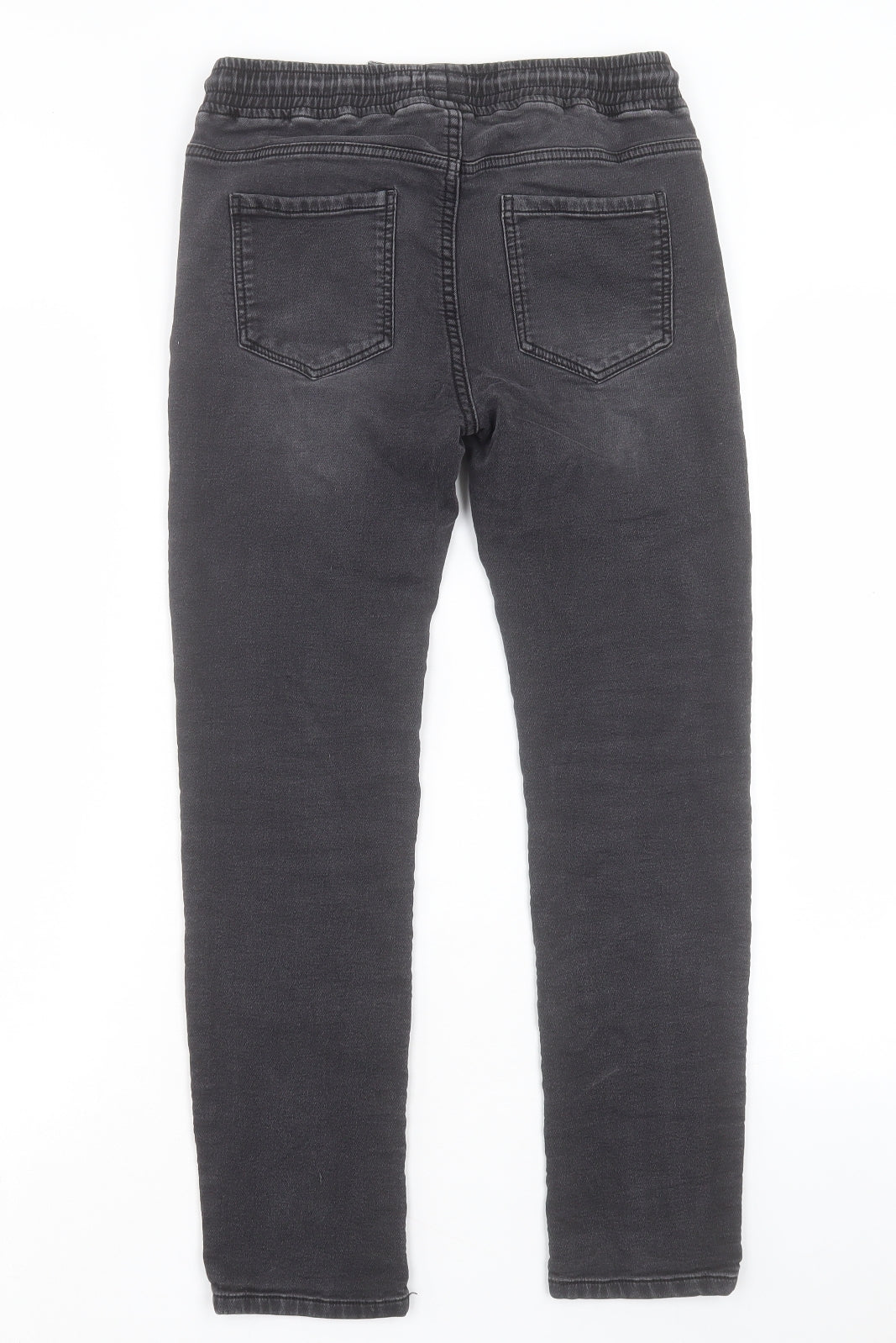 NEXT Boys Black Cotton Straight Jeans Size 13 Years Regular Drawstring