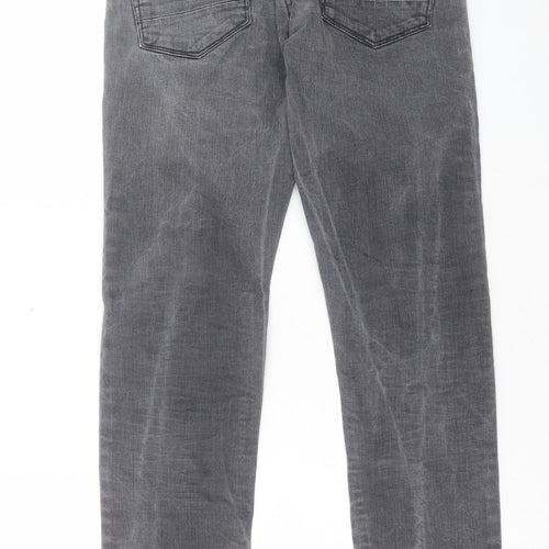 NEXT Mens Grey Cotton Straight Jeans Size 28 in L31 in Slim Button