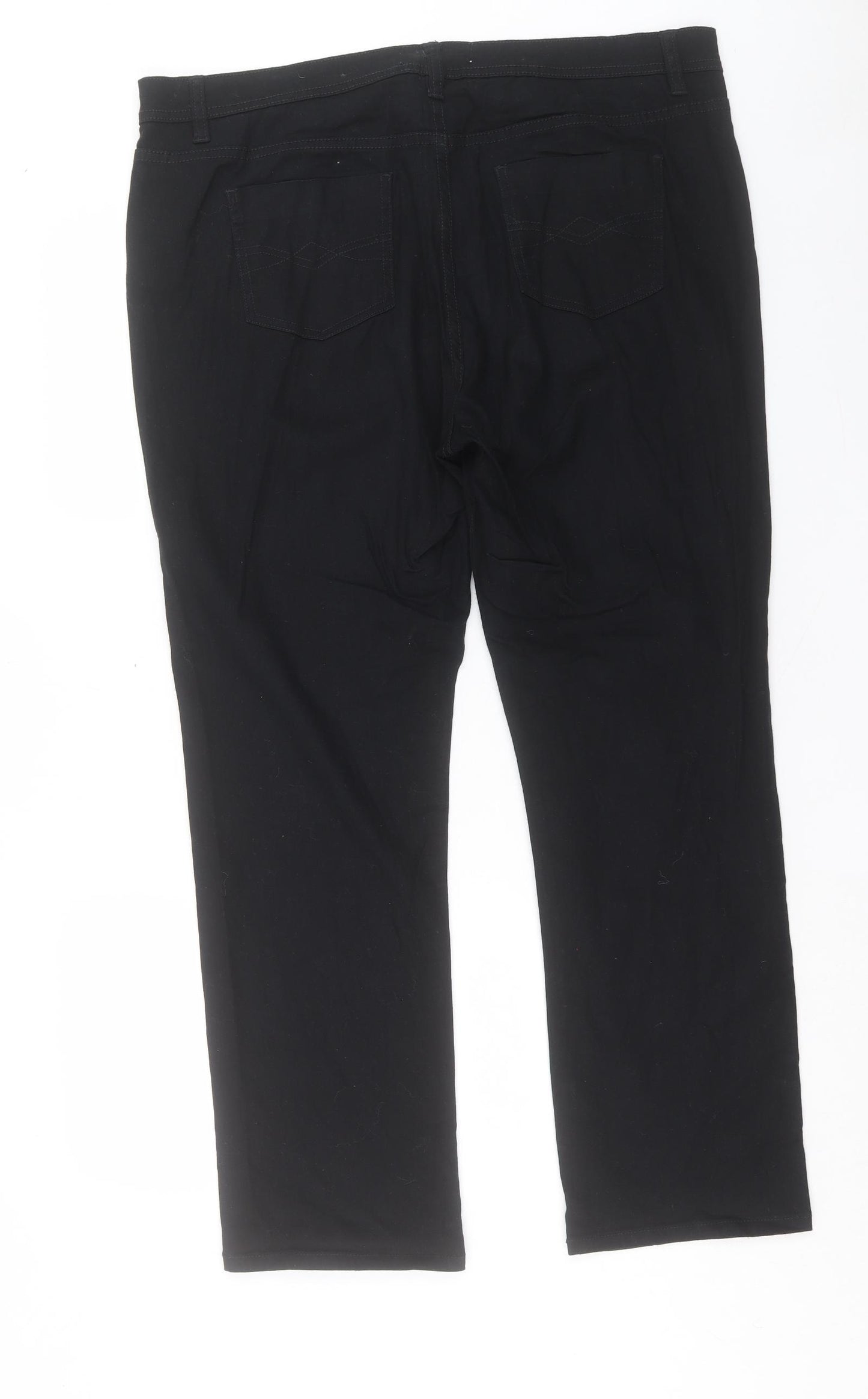 Papaya Womens Black Cotton Straight Jeans Size 20 L29 in Regular Button