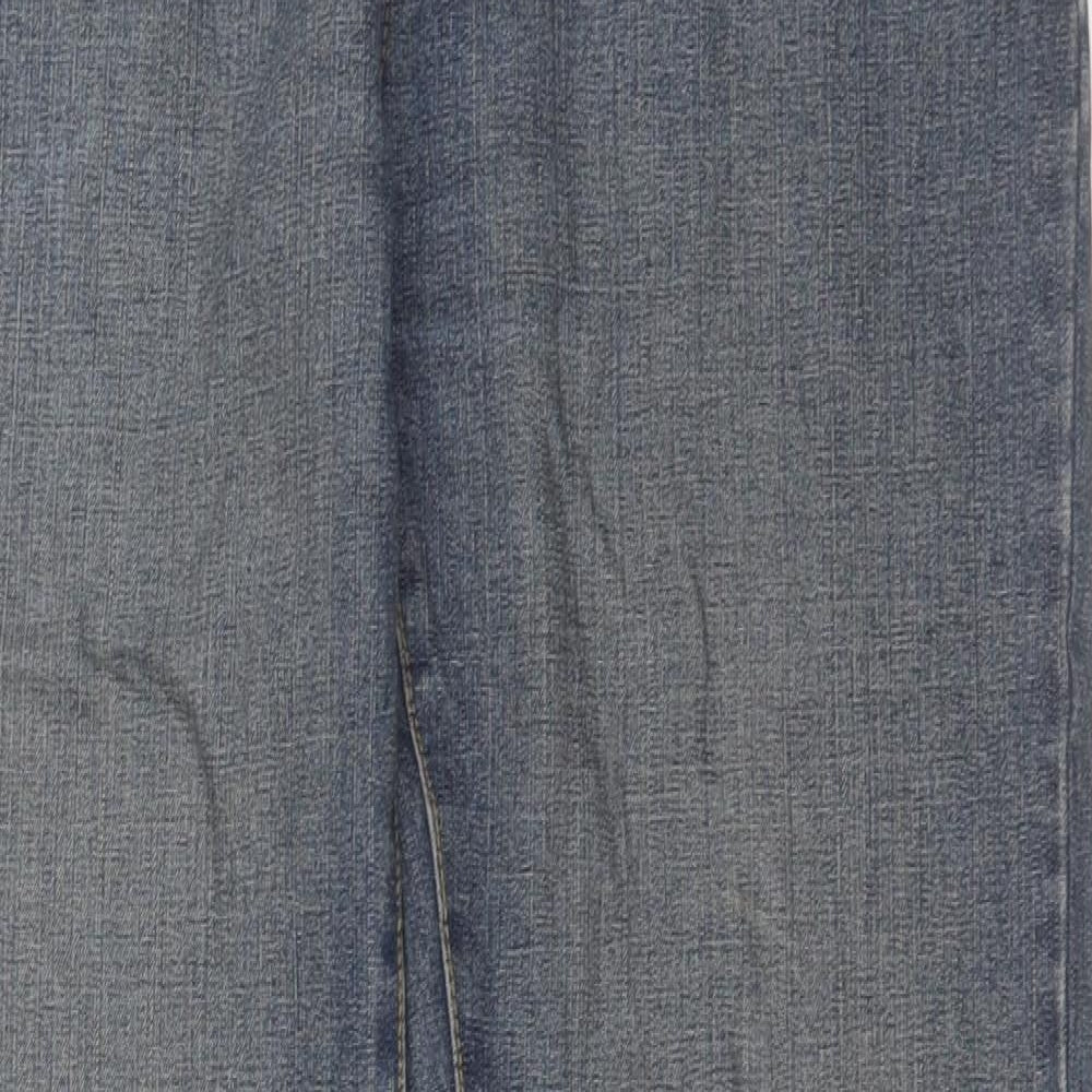 Matalan Mens Blue Cotton Straight Jeans Size 36 in L32 in Regular Button