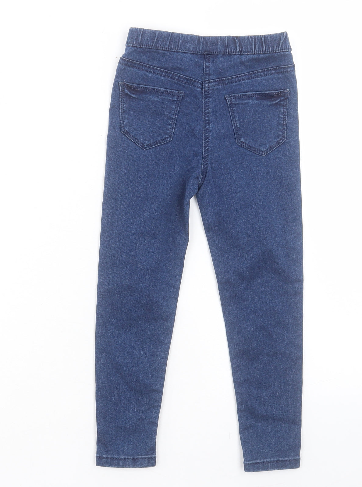 Matalan Girls Blue Cotton Jegging Trousers Size 5 Years Regular Pullover