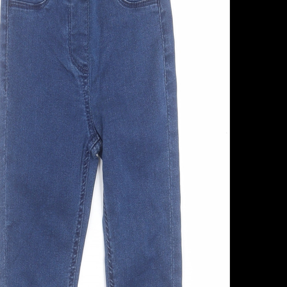 Matalan Girls Blue Cotton Jegging Trousers Size 5 Years Regular Pullover
