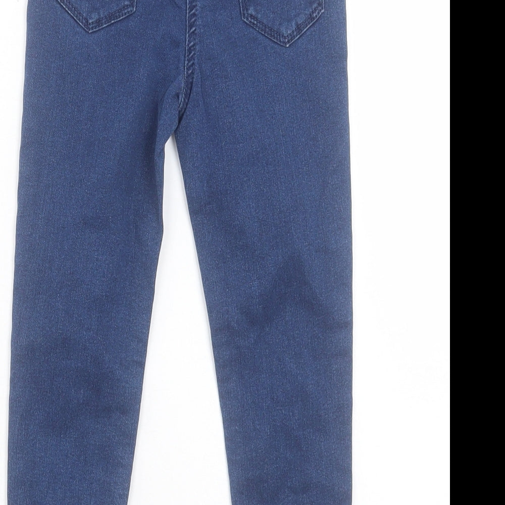 Matalan Girls Blue Cotton Jegging Trousers Size 5 Years Regular Pullover