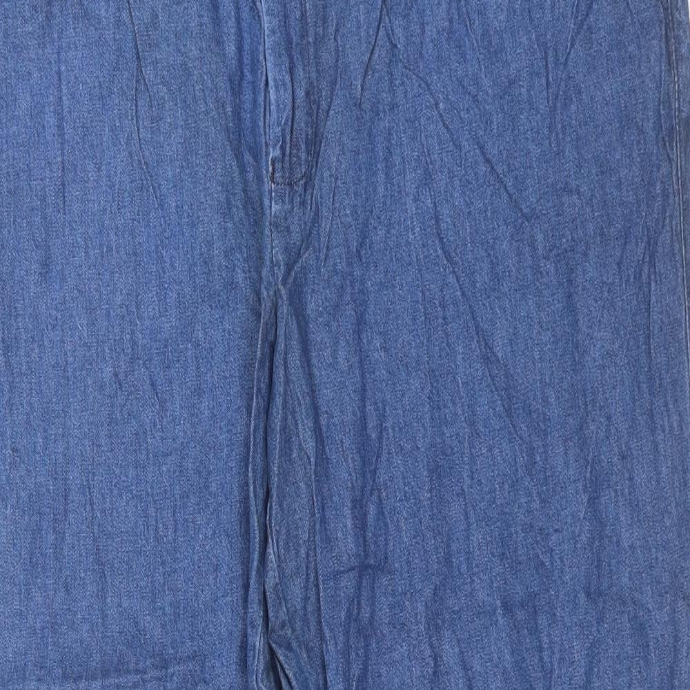 Preworn Womens Blue Cotton Straight Jeans Size 40 in L32 in Regular Button