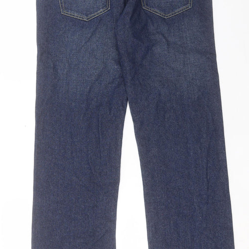 Matalan Mens Blue Cotton Straight Jeans Size 36 in L32 in Regular Button