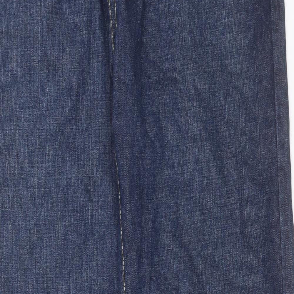 Matalan Mens Blue Cotton Straight Jeans Size 36 in L32 in Regular Button