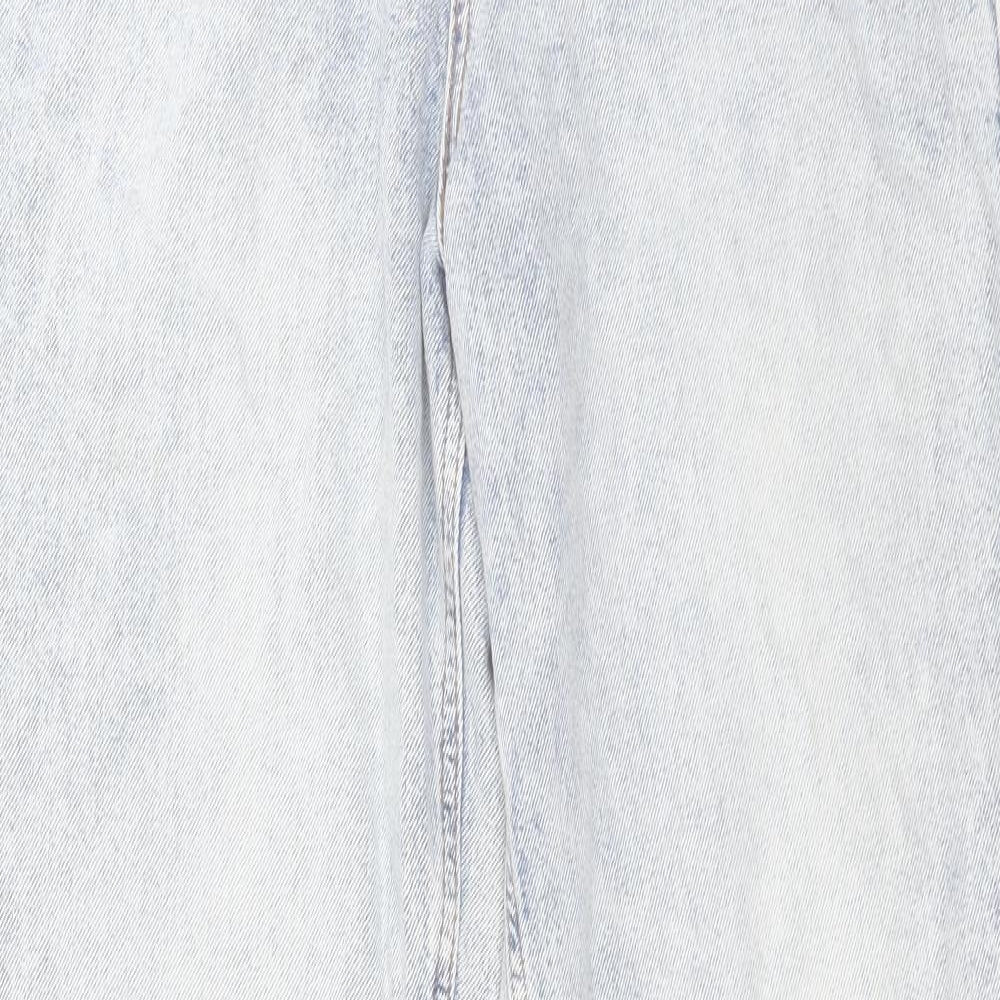River Island Womens Blue Cotton Straight Jeans Size 12 L35 in Regular Button - Extra Long