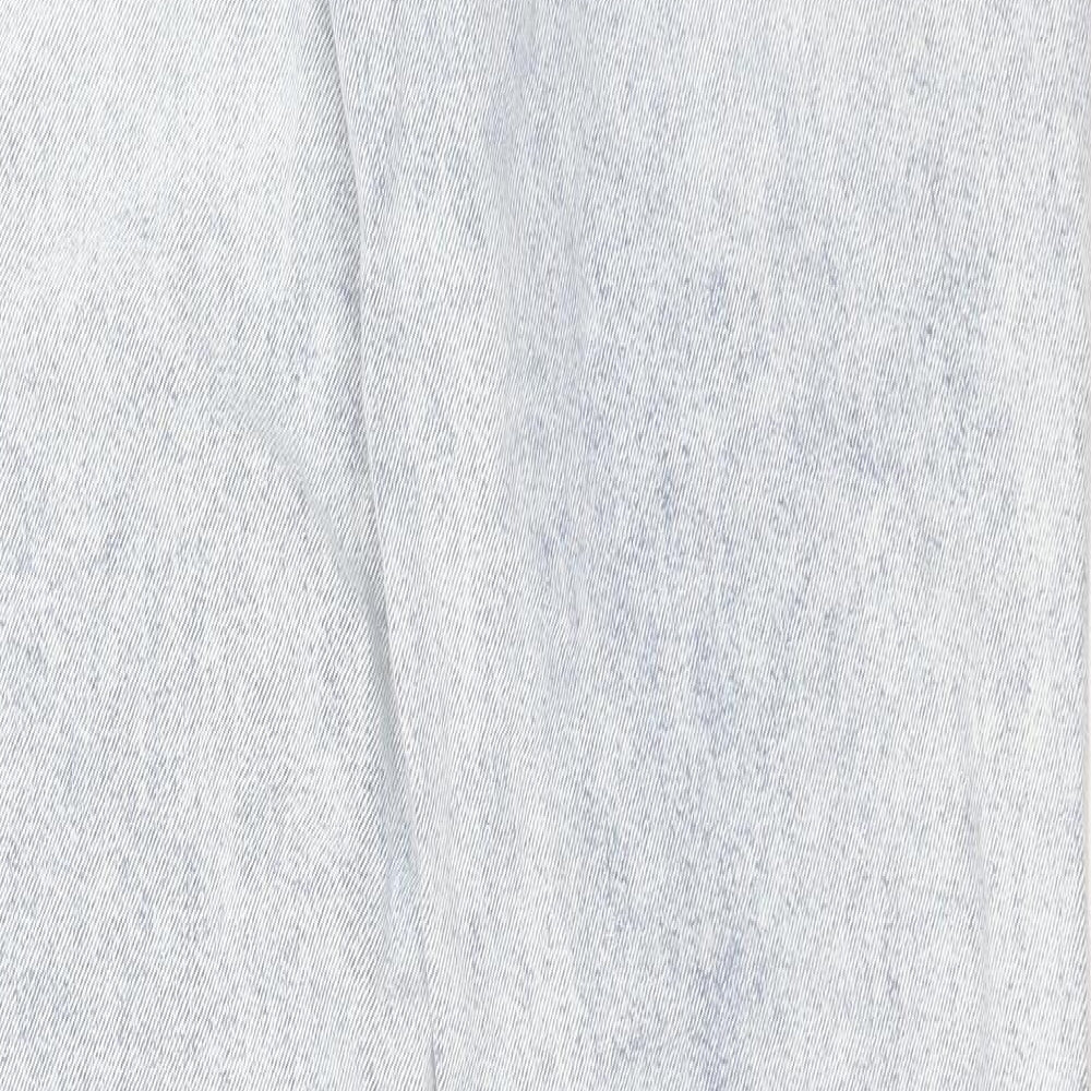 River Island Womens Blue Cotton Straight Jeans Size 12 L35 in Regular Button - Extra Long