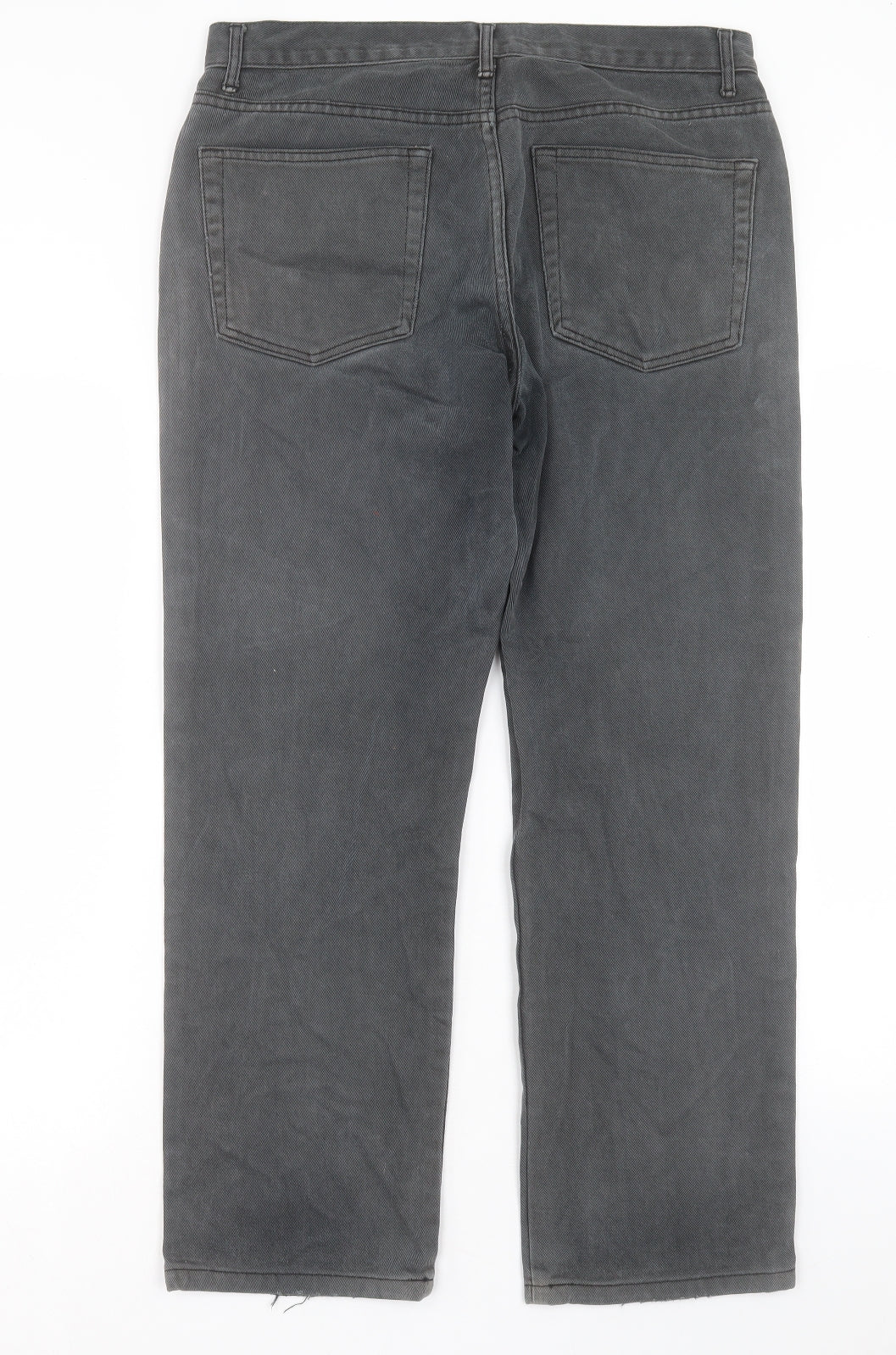 George Mens Black Cotton Straight Jeans Size 34 in L29 in Regular Button - Short Leg