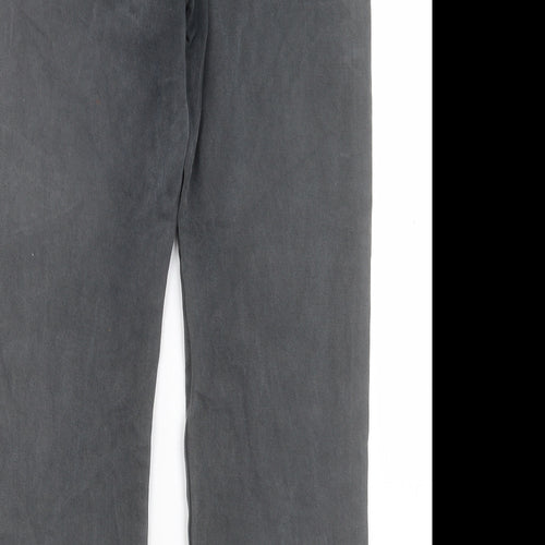 George Mens Black Cotton Straight Jeans Size 34 in L29 in Regular Button - Short Leg