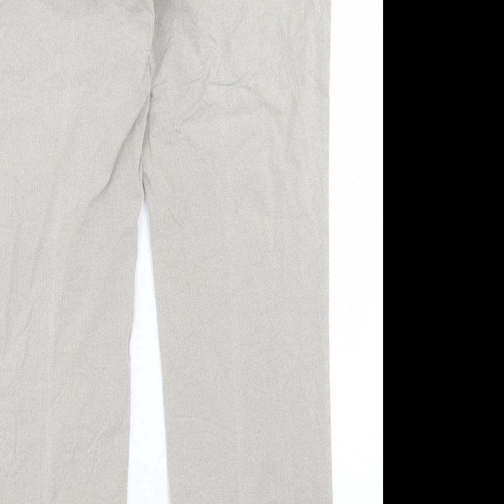 Meyer Mens Beige Cotton Trousers Size 38 in L32 in Regular Hook & Eye