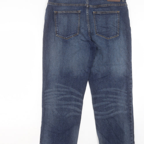 TU Mens Blue Cotton Straight Jeans Size 36 in L30 in Regular Button