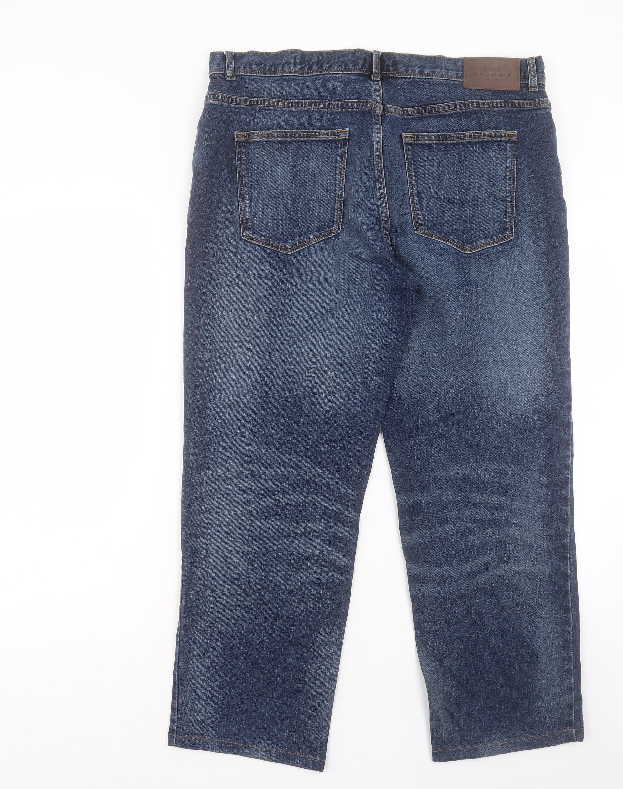 TU Mens Blue Cotton Straight Jeans Size 36 in L30 in Regular Button