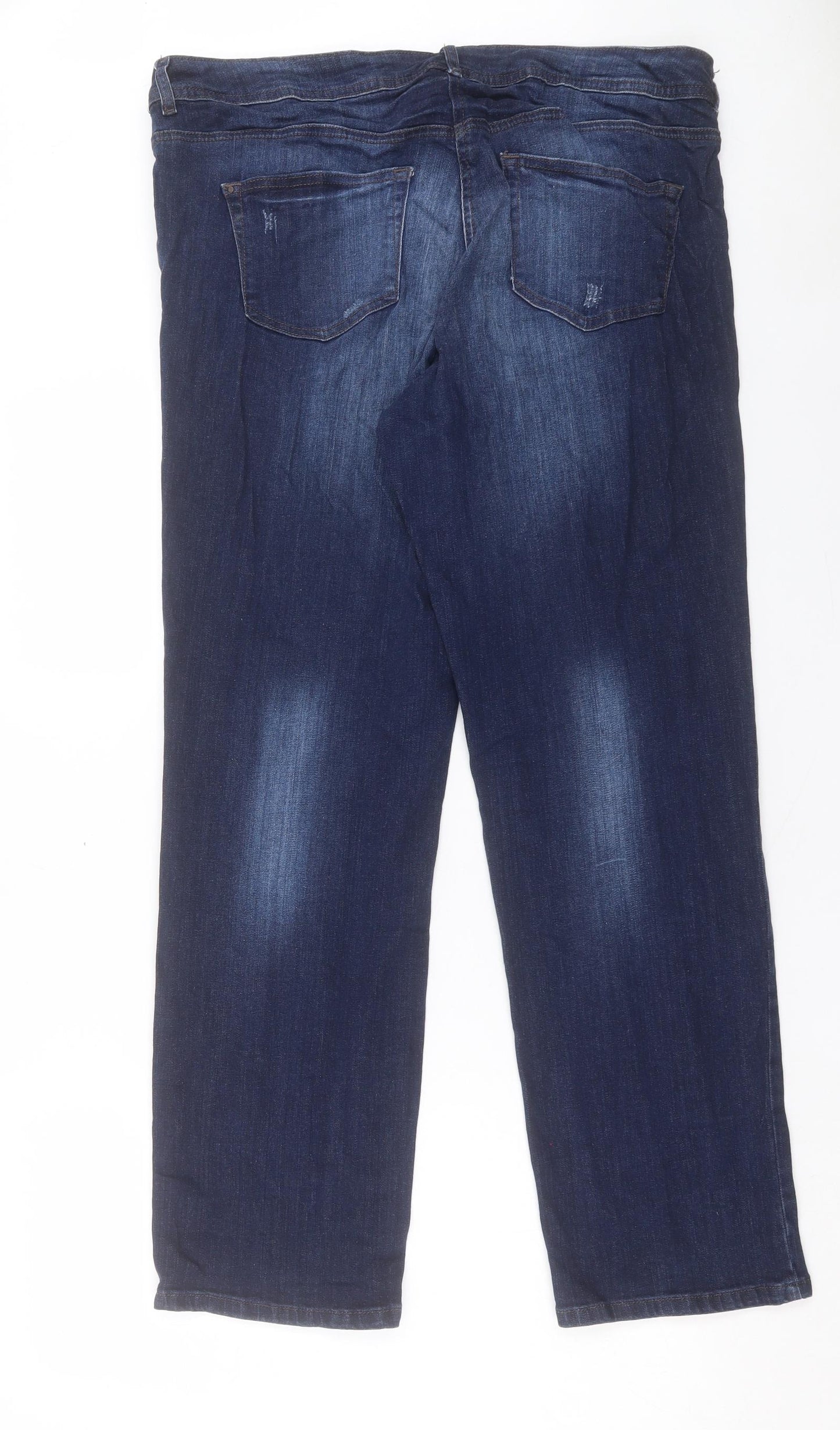 TU Womens Blue Cotton Straight Jeans Size 18 L30 in Regular Button