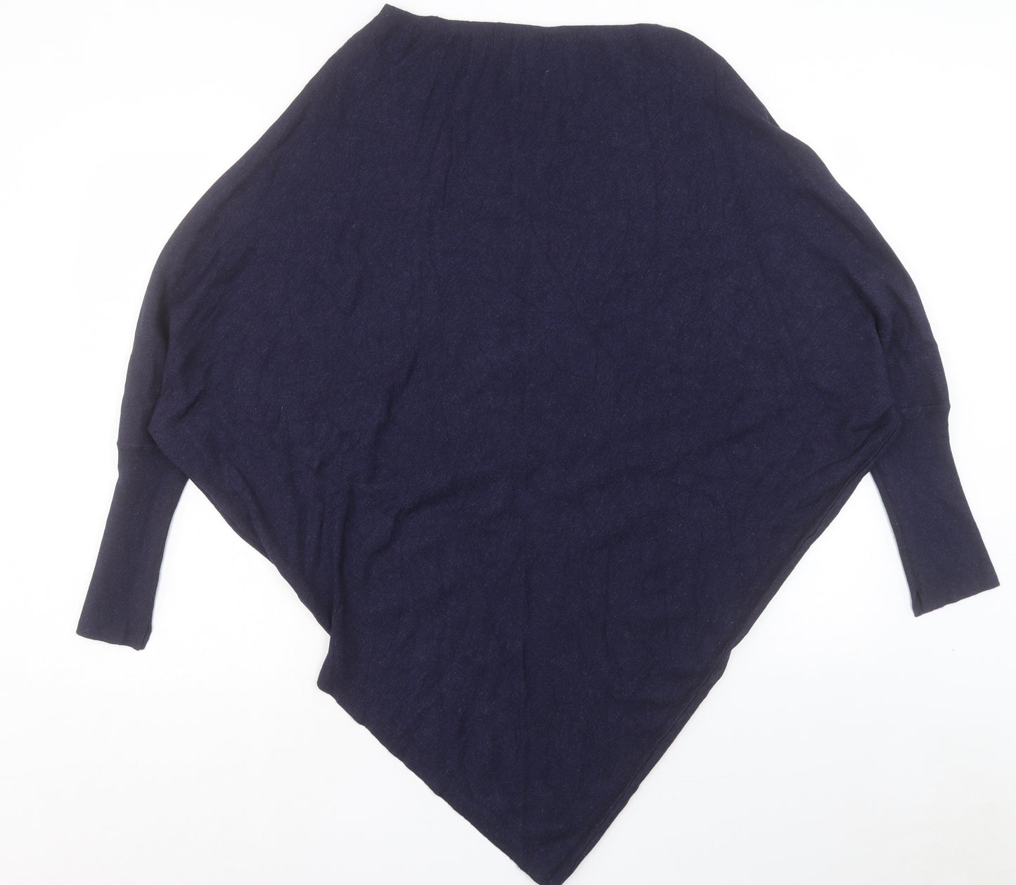 Zara Womens Blue Boat Neck Viscose Pullover Jumper Size L