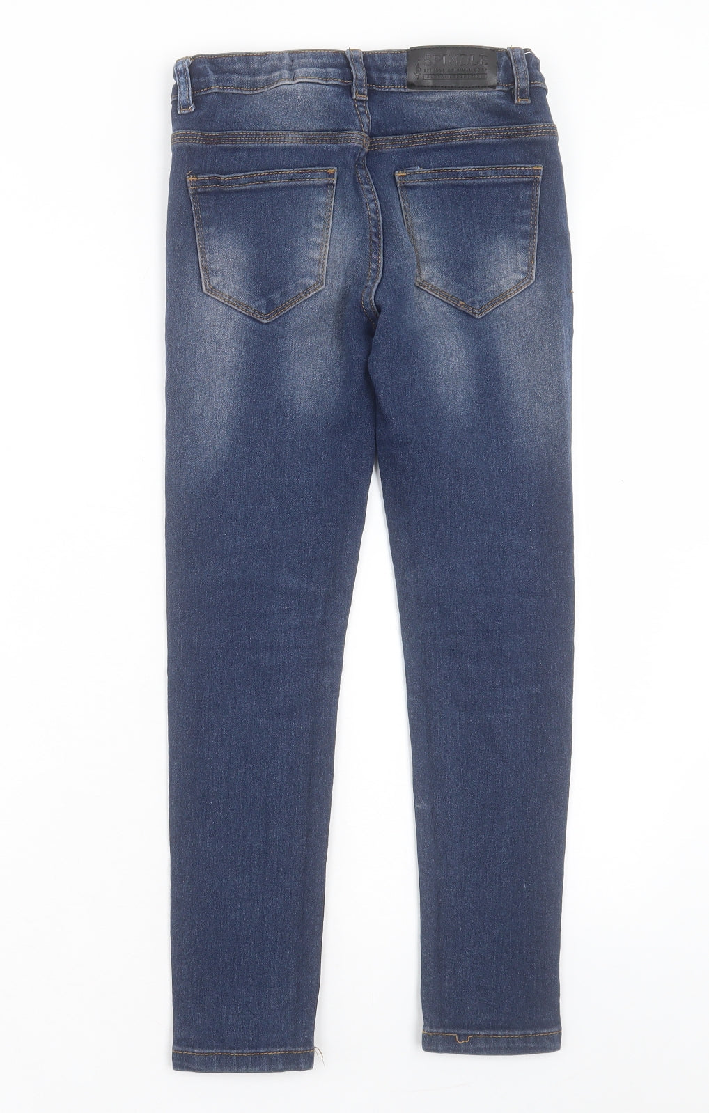 Spindle Boys Blue Cotton Skinny Jeans Size 7-8 Years Regular Button