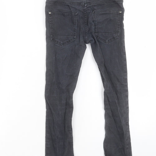 H&M Boys Black Cotton Skinny Jeans Size 8-9 Years Regular Button
