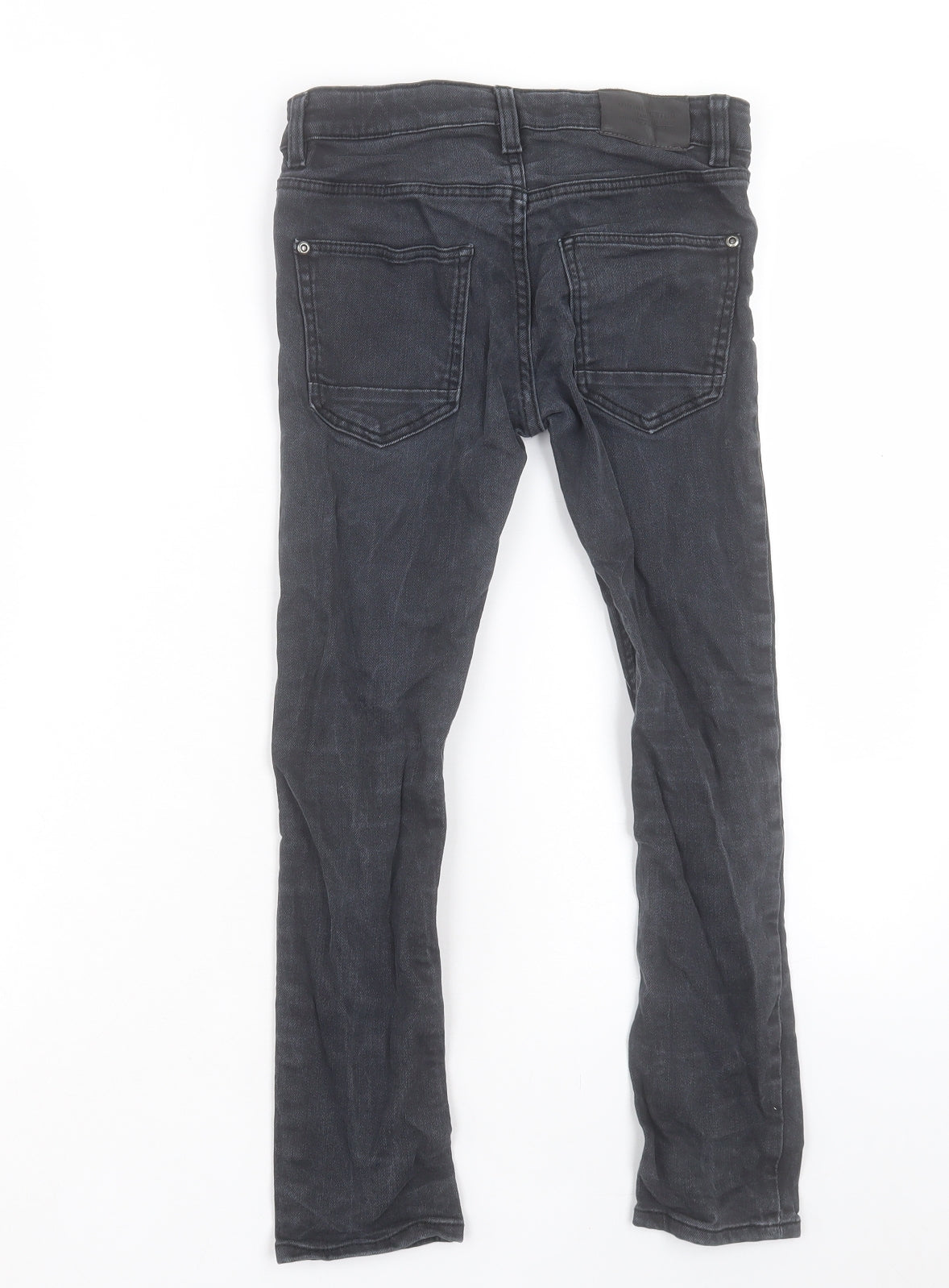 H&M Boys Black Cotton Skinny Jeans Size 8-9 Years Regular Button