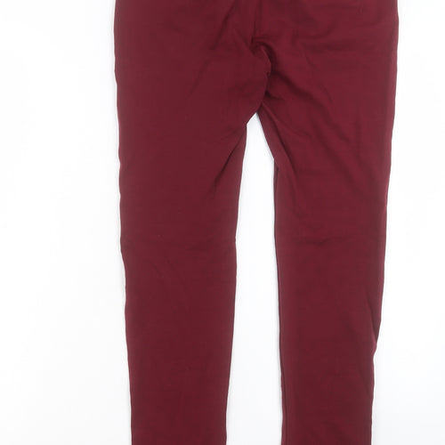 PARISIAN SIGNATURE Womens Red Polyester Jegging Trousers Size 12 L28 in Regular Button