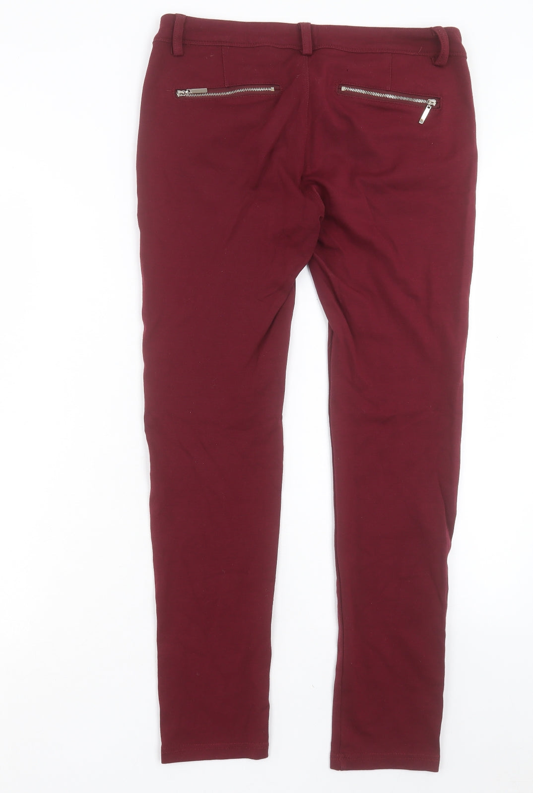 PARISIAN SIGNATURE Womens Red Polyester Jegging Trousers Size 12 L28 in Regular Button