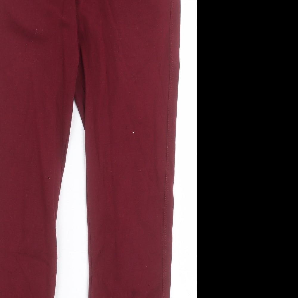 PARISIAN SIGNATURE Womens Red Polyester Jegging Trousers Size 12 L28 in Regular Button