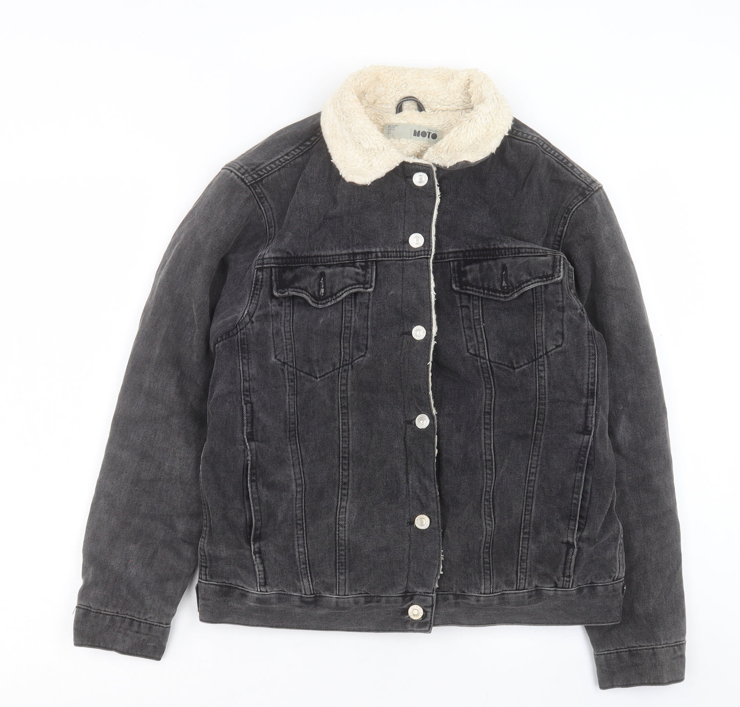 Topshop Womens Black Jacket Size 8 Button